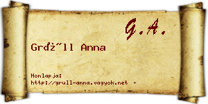 Grüll Anna névjegykártya